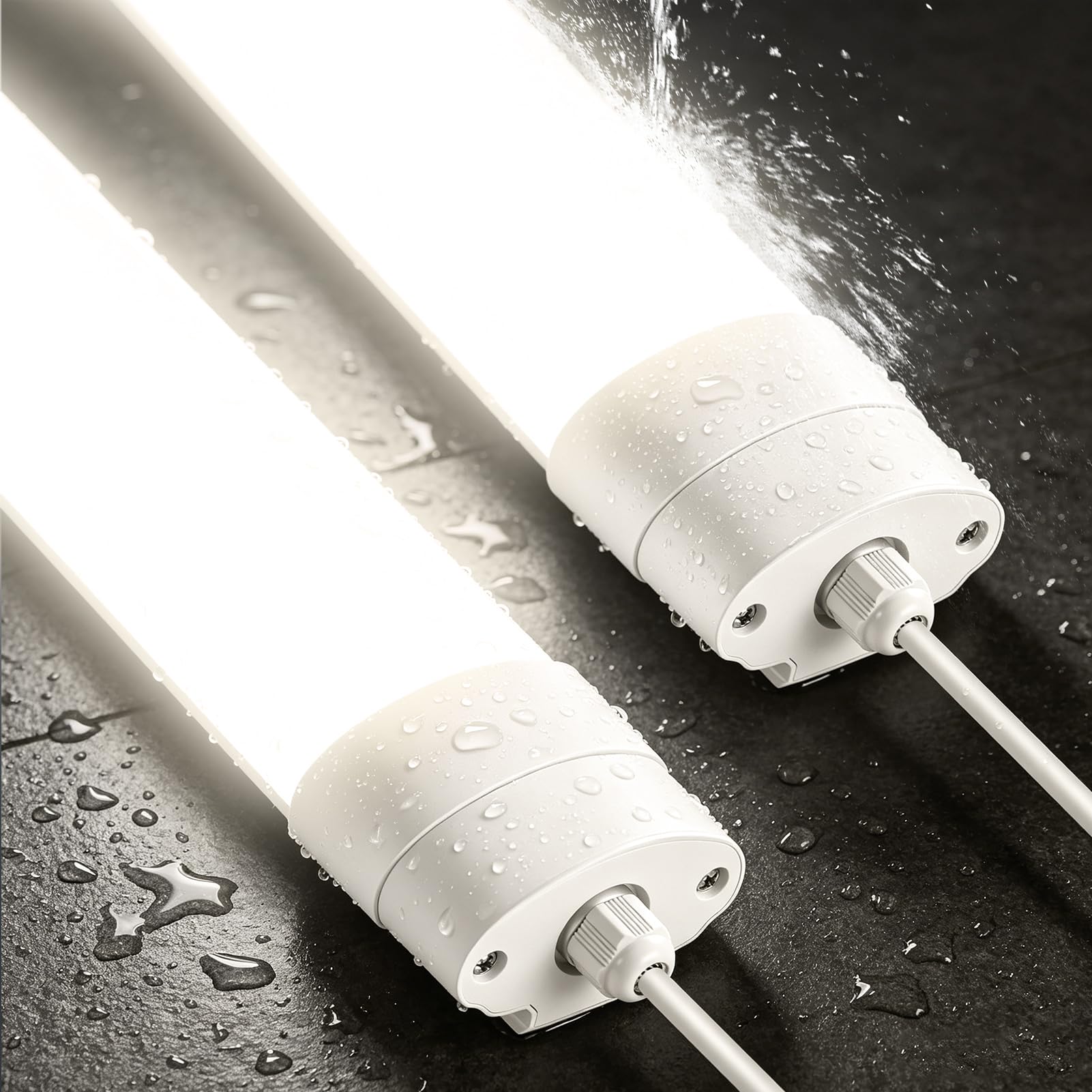 papasbox 2 Stück LED Leuchtstoffröhre 120cm Feuchtraumleuchte Röhre 40W LED Deckenleuchte Lampe | IP65 Wasserdicht 4500K Neutralweiß Leuchtstofflampe für Keller Werkstatt Küche