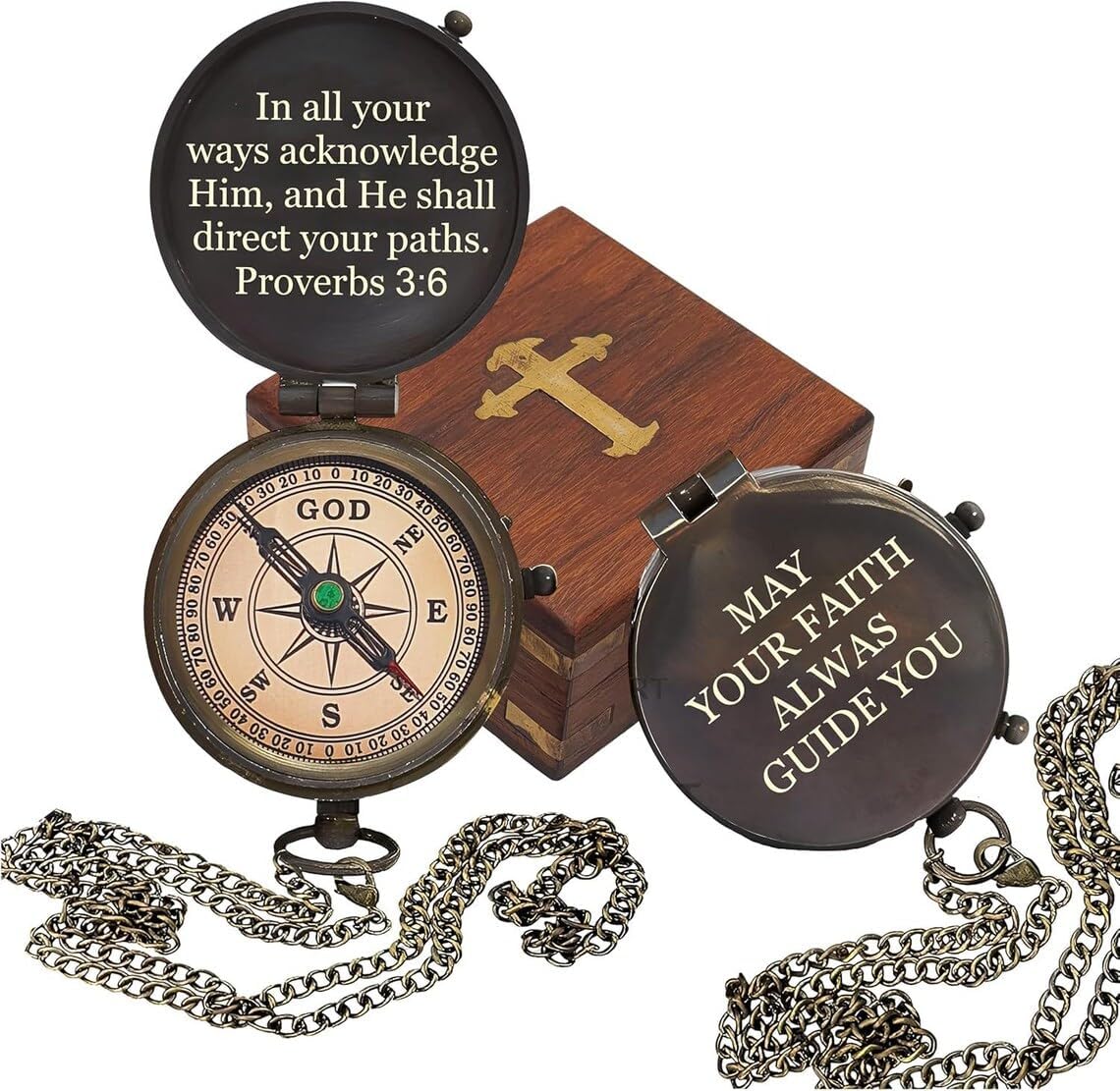 Personalized Compass, Custom Engraved Handmade Working Compass, Gifts for Men for Anniversary Fathers Day Christmas Birthday Valentines Day and Graduation Baptism (God Compass)
