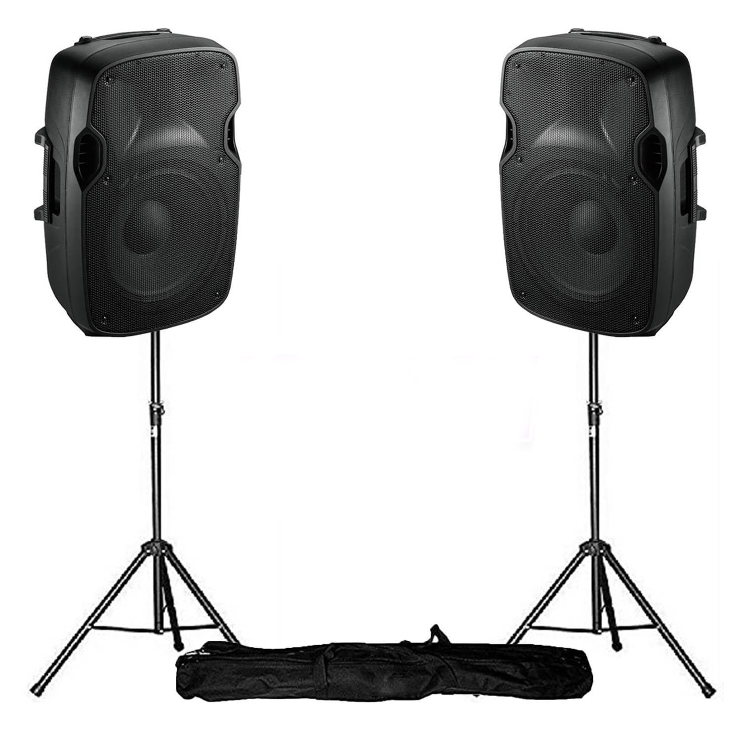 Enceintes DJ Sono Active 12"/30cm - 1000W + Pieds