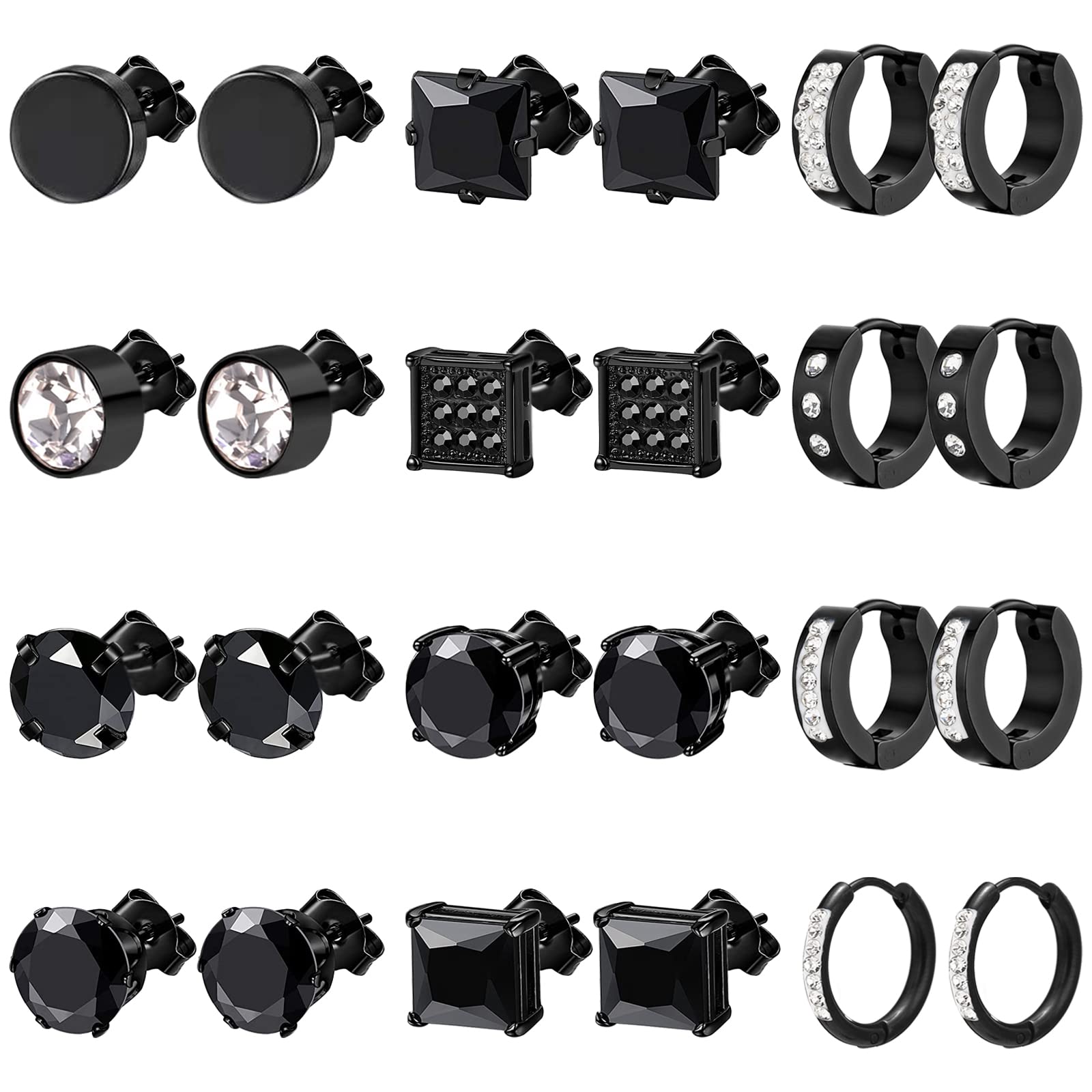 15 Pairs Stainless Steel Cross Earrings Hinged Earrings Cross Dangle Hoop Cross Earrings Set for Men and Women-image-44