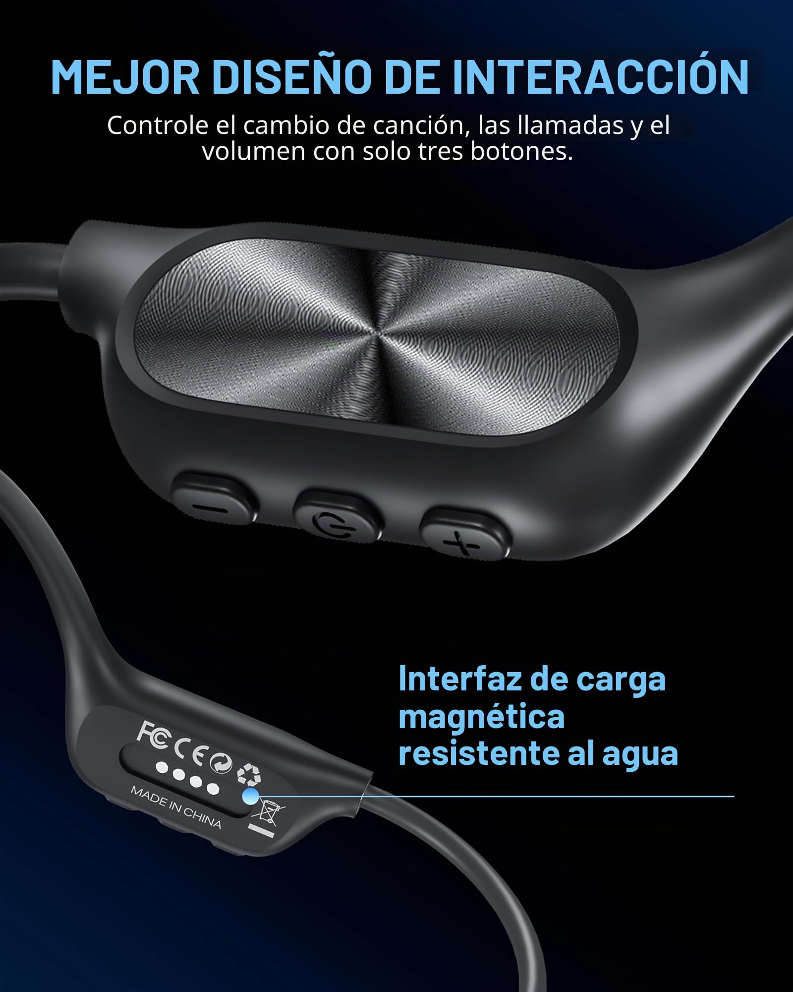 WalkerFit Auriculares Conducción Ósea Bluetooth 5.4, Auriculares Natación IPX8 Impermeables con MP3 Acuáticos 32GB, Cascos Open Ear Inalámbricos Deportivos para Natación, Correr, Ciclismo (Negro)