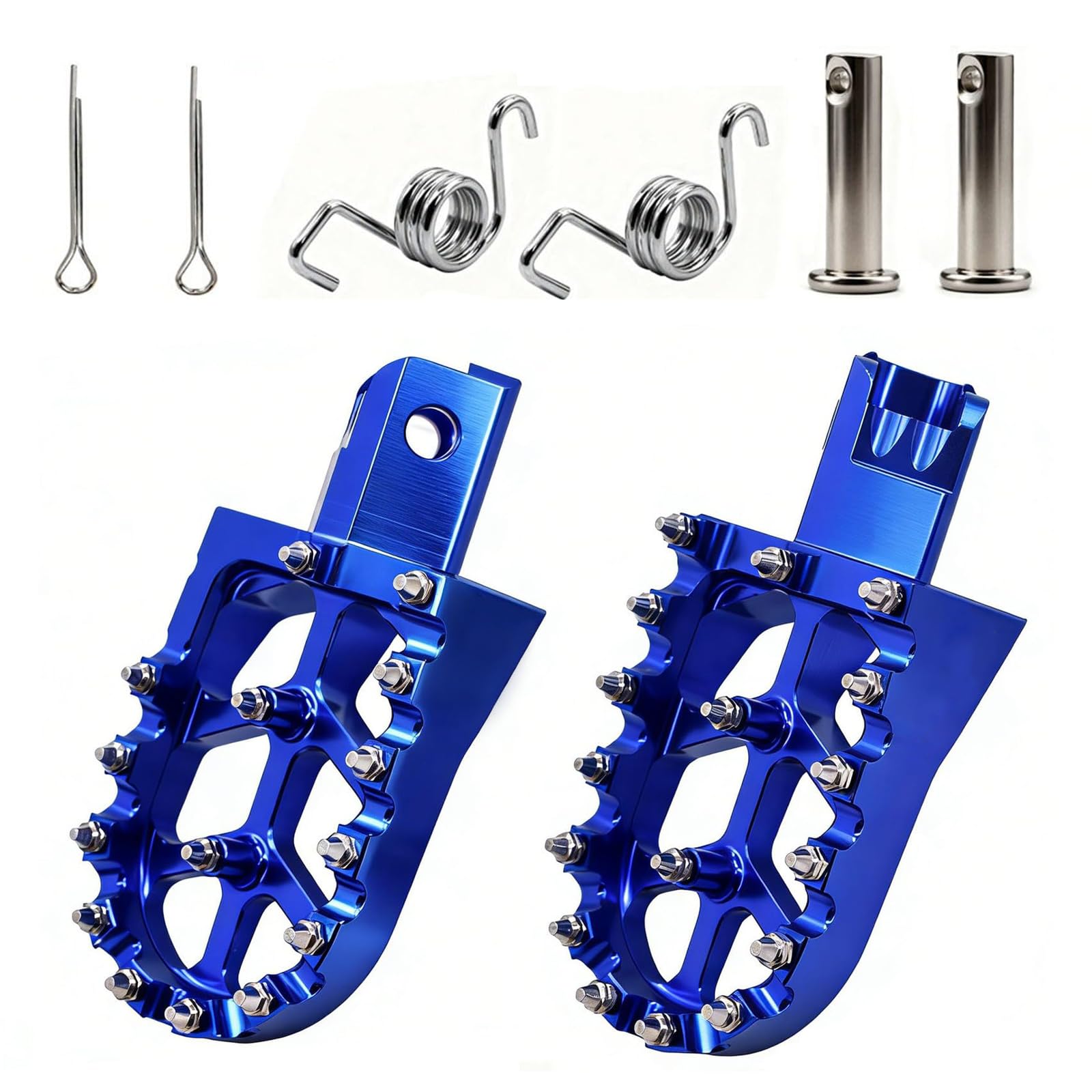 Podnóżki motocyklowe, aluminiowe, szerokie, kompatybilne z Sur Ron Light Bee X, S, XR50, CRF50, 50 cm³, 70 cm³, 110 cm³, niebieskie