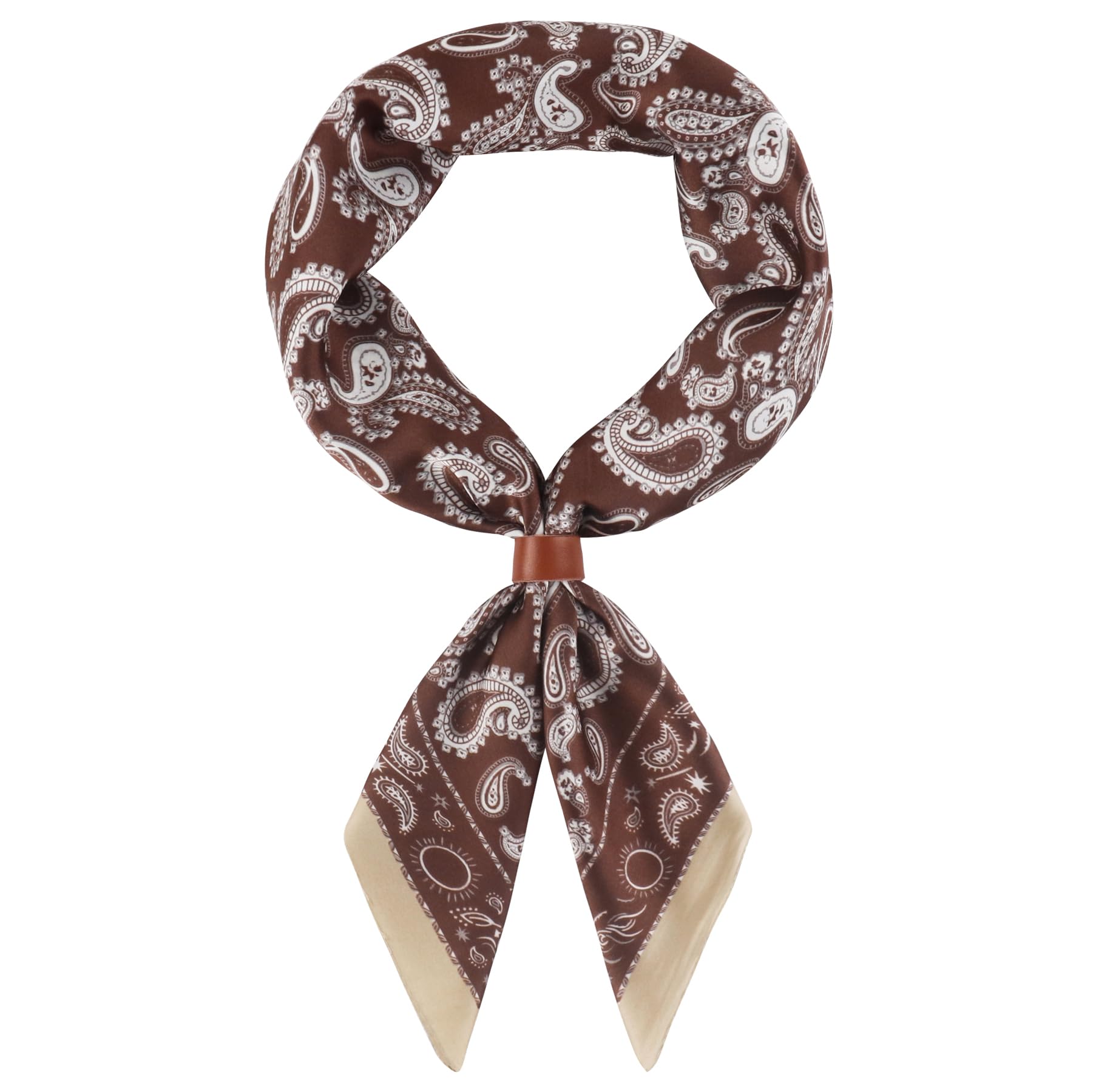 27.5 Inches Square Silk Feeling Neck Scarf for Men Necktie Silk Bandanas Pocket Square Cowboy Scarves