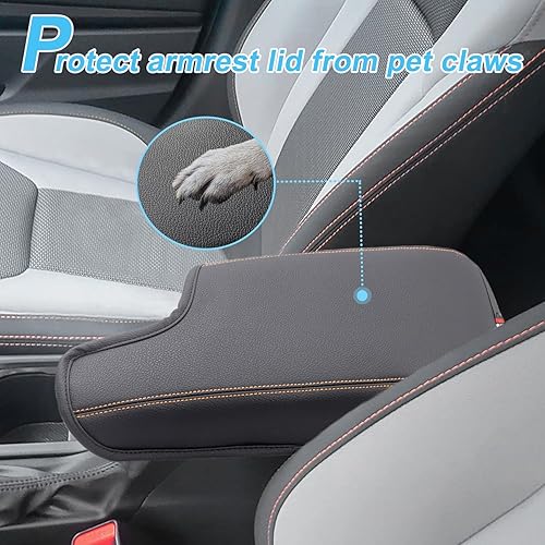 Miniatura 5 de PIMCAR Funda de consola central de alta calidad compatible con Subaru Crosstrek 2018-2023, Subaru Impreza 2017-2023, funda de reposabrazos de piel