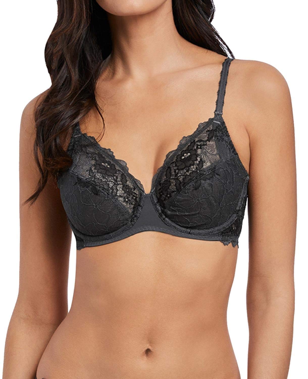 Wacoal Lace Perfection WE135002 W Underwired Average Wire Bra Charcoal 36F CS