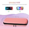 MoKo Case Compatible with Nintendo Switch OLED Model/Switch Portable Travel All-Round Protection Hard Shell Storage Bag for Accessories Carry Bag Case Coral