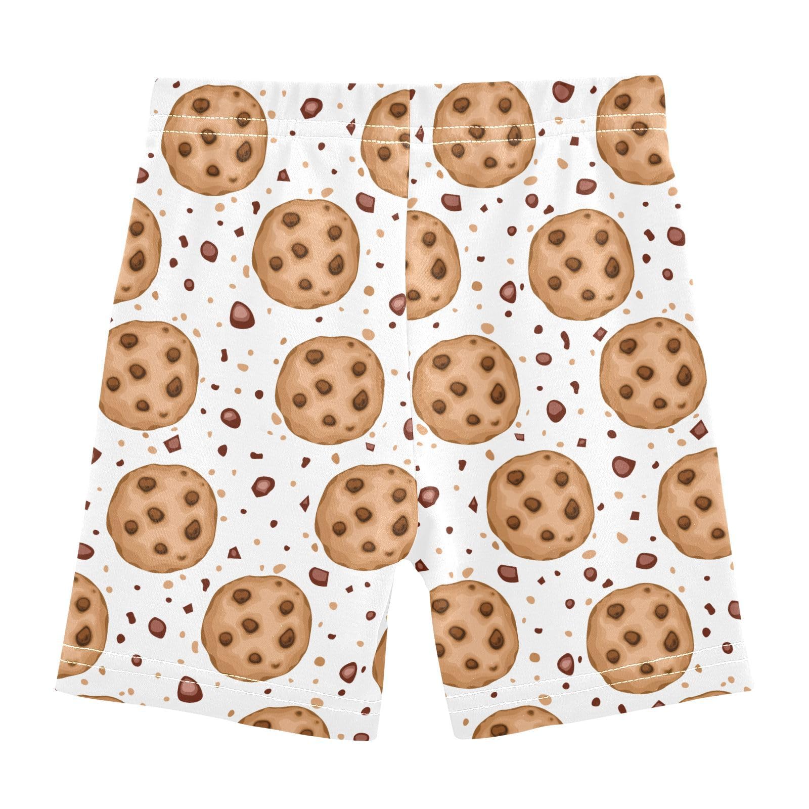 JHKKU Girls Chocolate Chip Cookies Shorts Cotton Cartwheel Bike Kids Biker Under Dress Dance Short Girl Clothes 4T