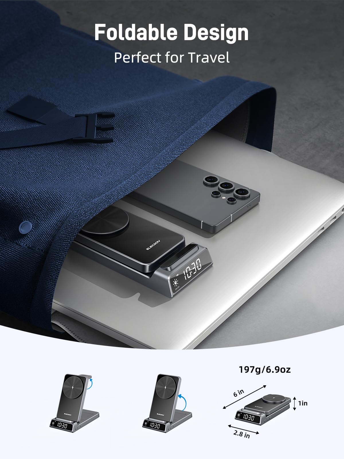 Amazon.co.jp: Samsung用磁気ワイヤレス充電器、3イン1 MagSafe充電