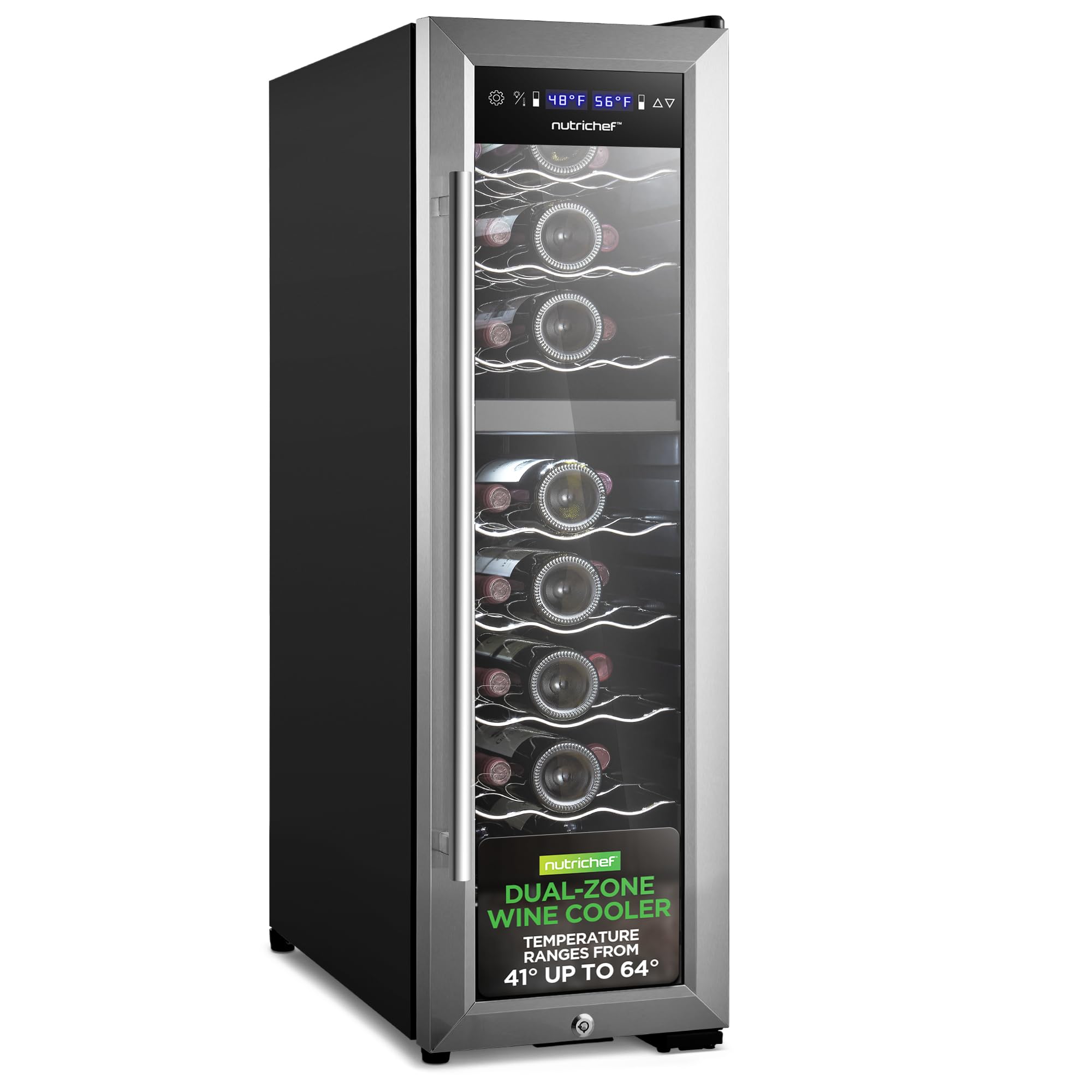 NutriChef PKCWCDS248 2.7 cu ft Wine Cooler Black