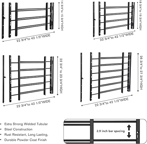 Miniatura 6 de Barras de seguridad para ventanas Grisham PP SPAG, Negro -