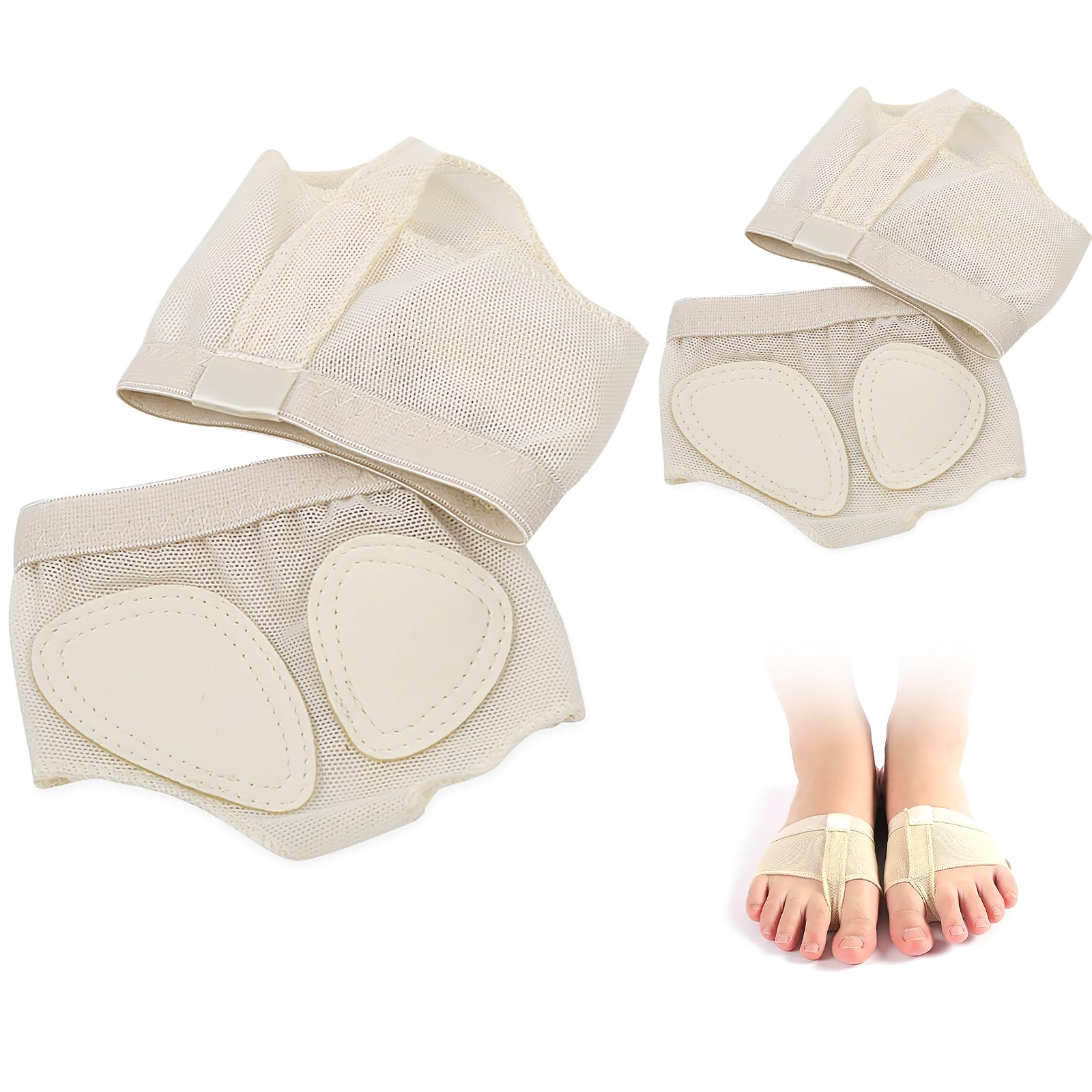 OUZHOU 2 Pair Foot Thongs for Dance Girls, Dance Foot Thongs, Anti-Slip Dances Foot Thong Ballet, Lyrical Shoes Socks Ballet Dancing, Anti Slip Toe, Ballet Dances Toe Pad Foot Pads for Jazz Ballet