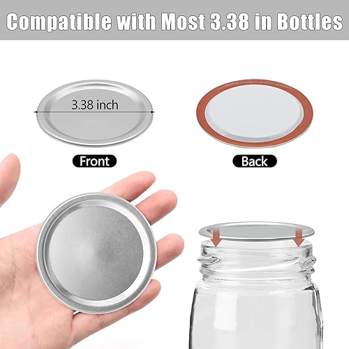 Miniatura 9 de Tapas de conservas de boca regular, 200 tapas de metal tipo frasco de vidrio de 2.756 in para botes de conservas de bola, Kerr, tapas a granel,