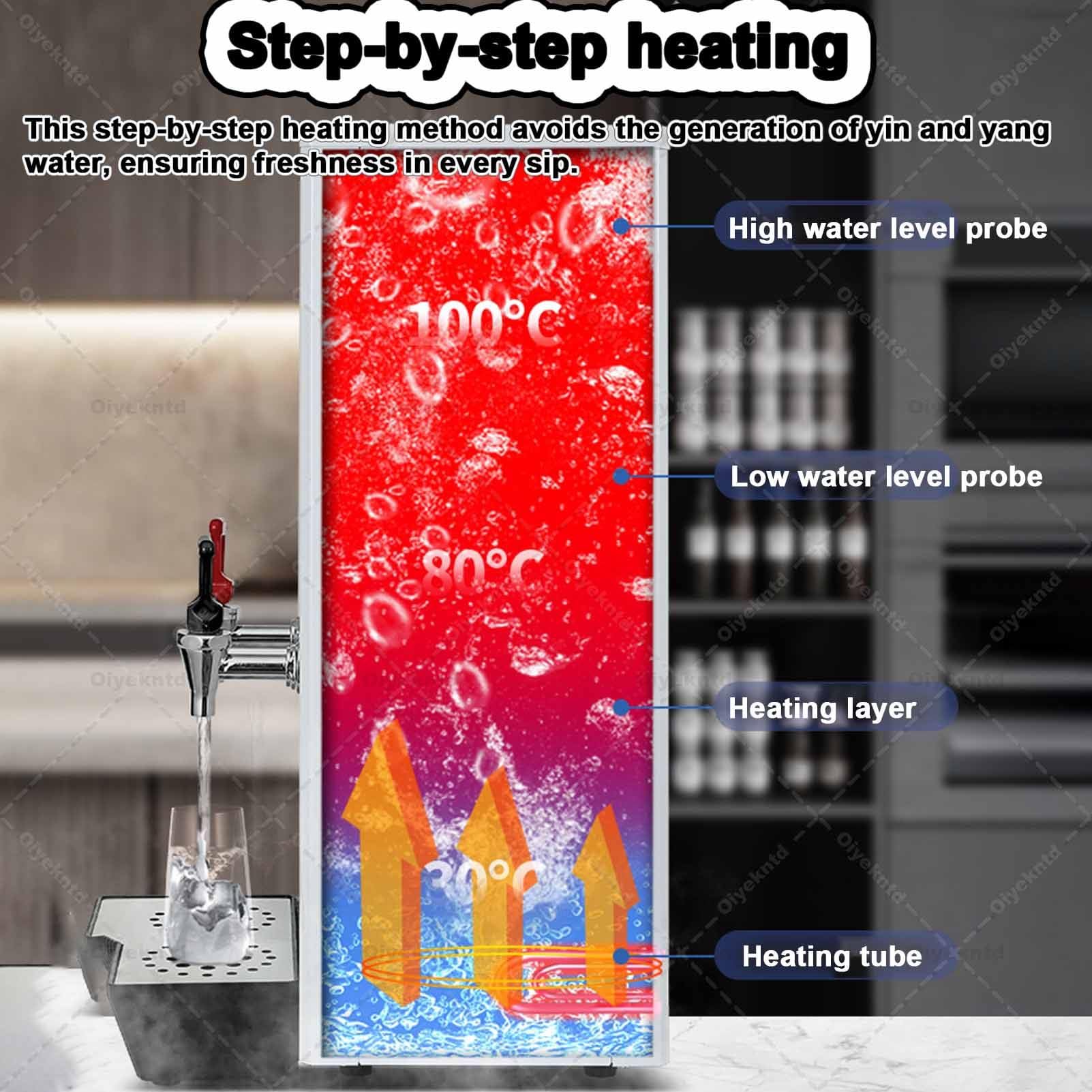 Komercyjny dozownik ciepłej wody Step-Heating, dozownik do bojlera na wodę, elektryczny czajnik, komercyjny wrzątek do herbaty, kawy, sklepu z deserami, hotelu Black