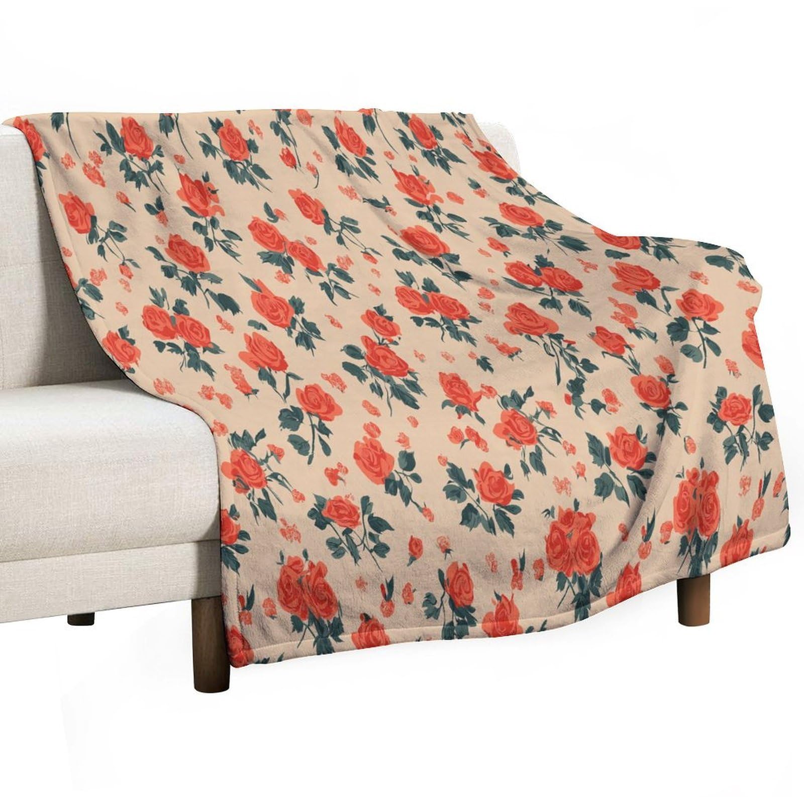 Couverture cottagecore imprimé fleuri rétro pour créer une atmosphère chaleureuse chez soi