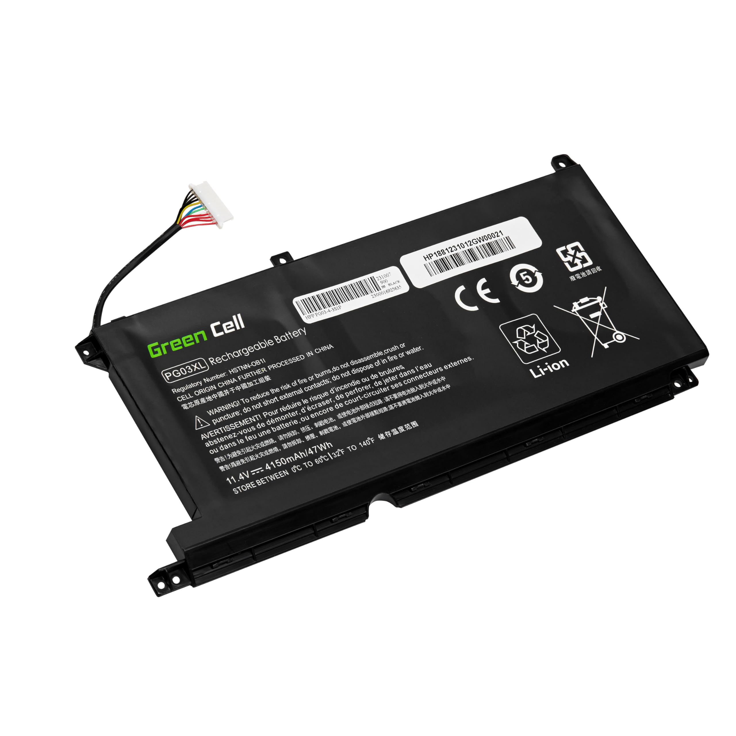 Green Cell PG03XL L48495-005 Bateria do laptopa HP Pavilion 15-EC 15-EC0017NW 15-EC1087NW 15-EC2504NW 15-DK 15-DK2315NW 16-A 16-A0007NW (4150 Kolor biały kolor czarny
