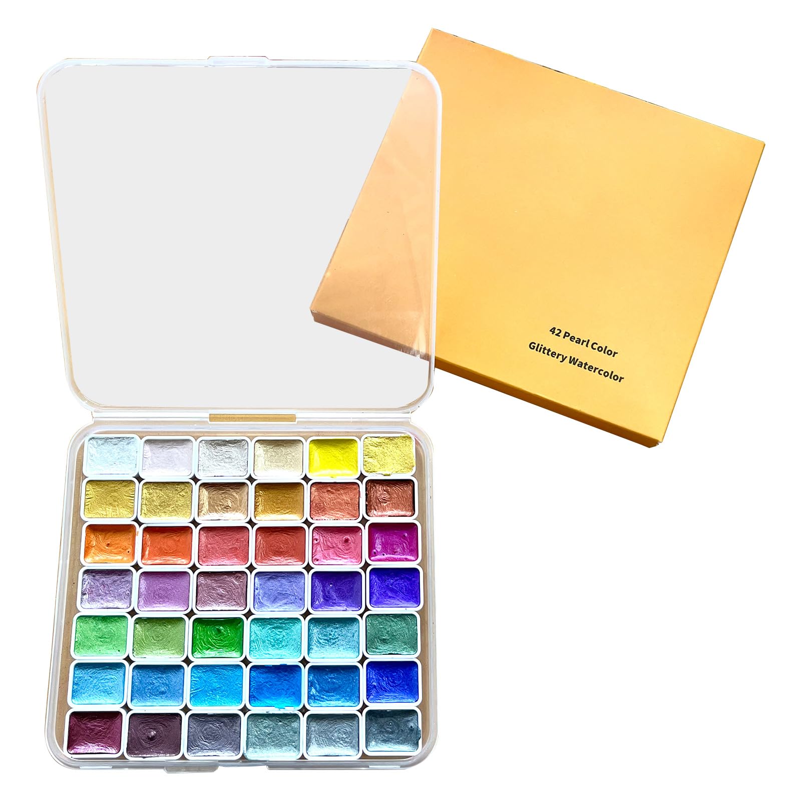 Rbrmhm As The Pic Show 20/42/60 Color Watercolor Paints Set Pearlescent Color Artist Art Set For Painting On Fabric Paper Crafts