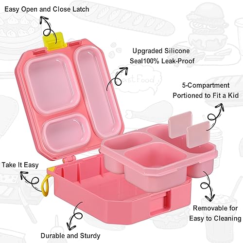 Miniatura 2 de Itslife Juego de lonchera Bento para niños con bolsa térmica de sopa y lonchera de 12 onzas, recipientes de comida a prueba de fugas para la escuela