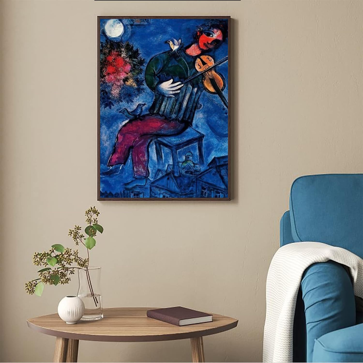 Ｍ・シャガール、ヴァイオリン弾き、超希少画集より、新品額装付 シャガール、ヴァイオリン弾き、希少画集画、新品高級額付