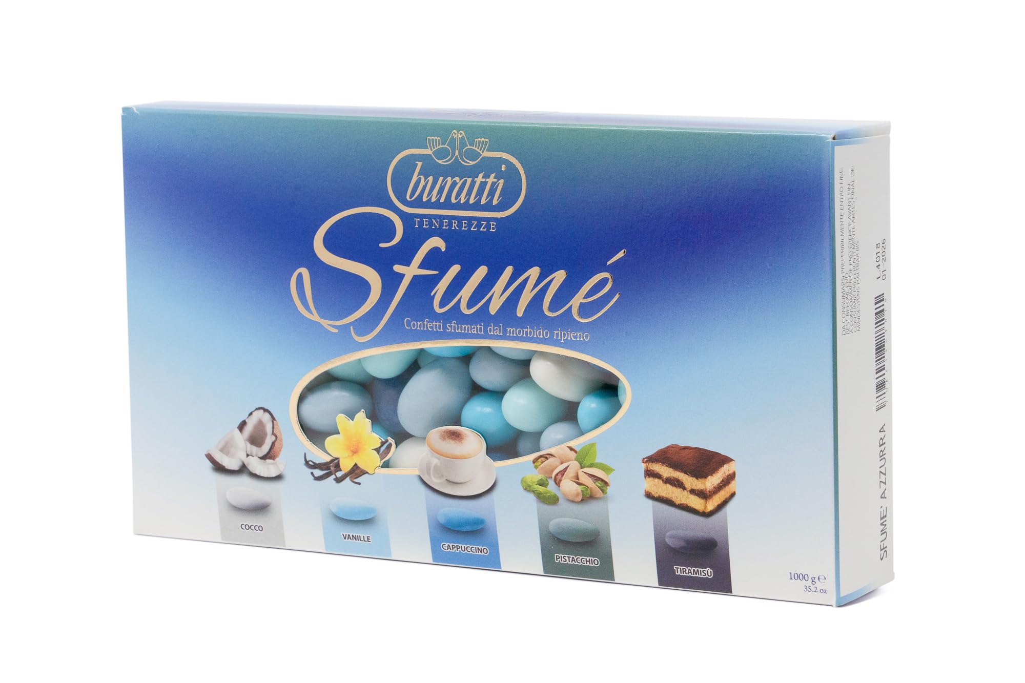 Buratti Confetti Tenerezze Sfume Blau Chocolate Coated Mandeln, 1 Stück