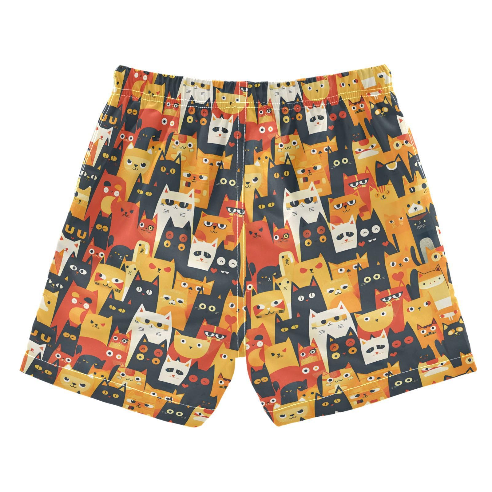 ALAZA Colorful Cat Animal Kitten Lovely Boys Quick Dry Beach Board Shorts Kids Swim Trunks Bathing Suit Swimsuit 3T