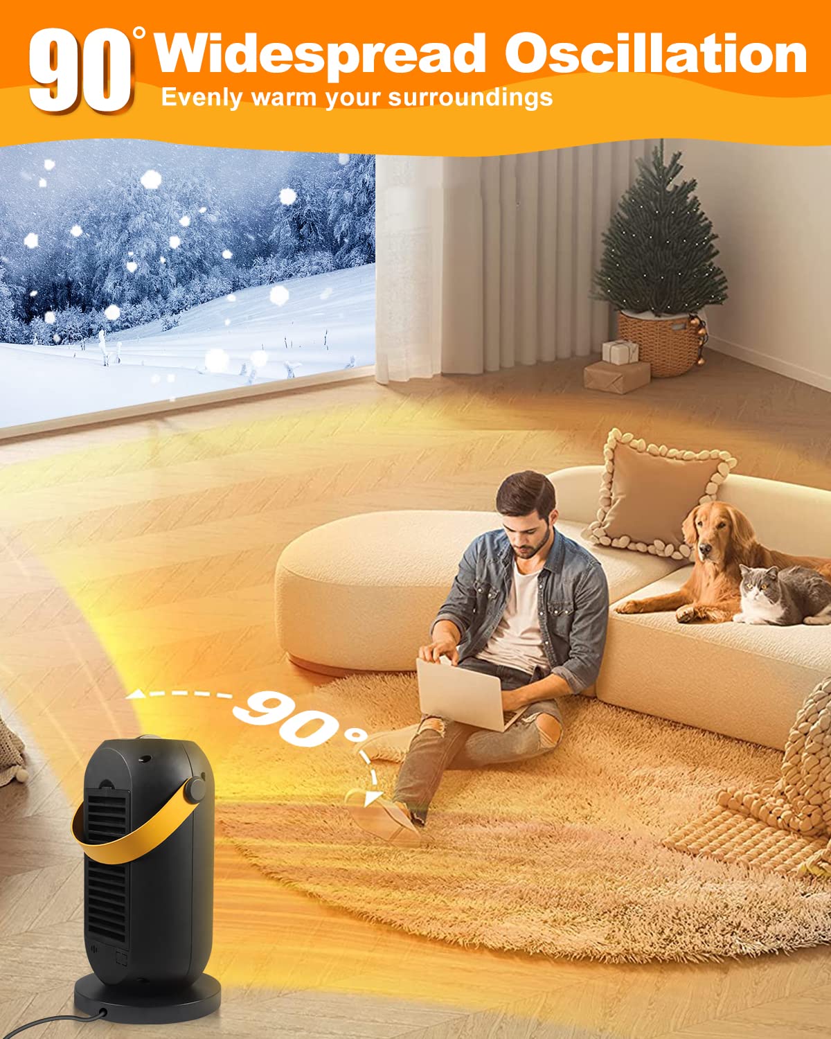 LIUNOVIP Space Heater, Electric Portable Fan Heaters for Home Low Energy  Silent, 1200 / 600w PTC Heater with Tip-Over u0026 Overheat Protection, 4 heat  Modes Home, Office, Room, Black(fh) (fhp-02) : Amazon.co.uk: