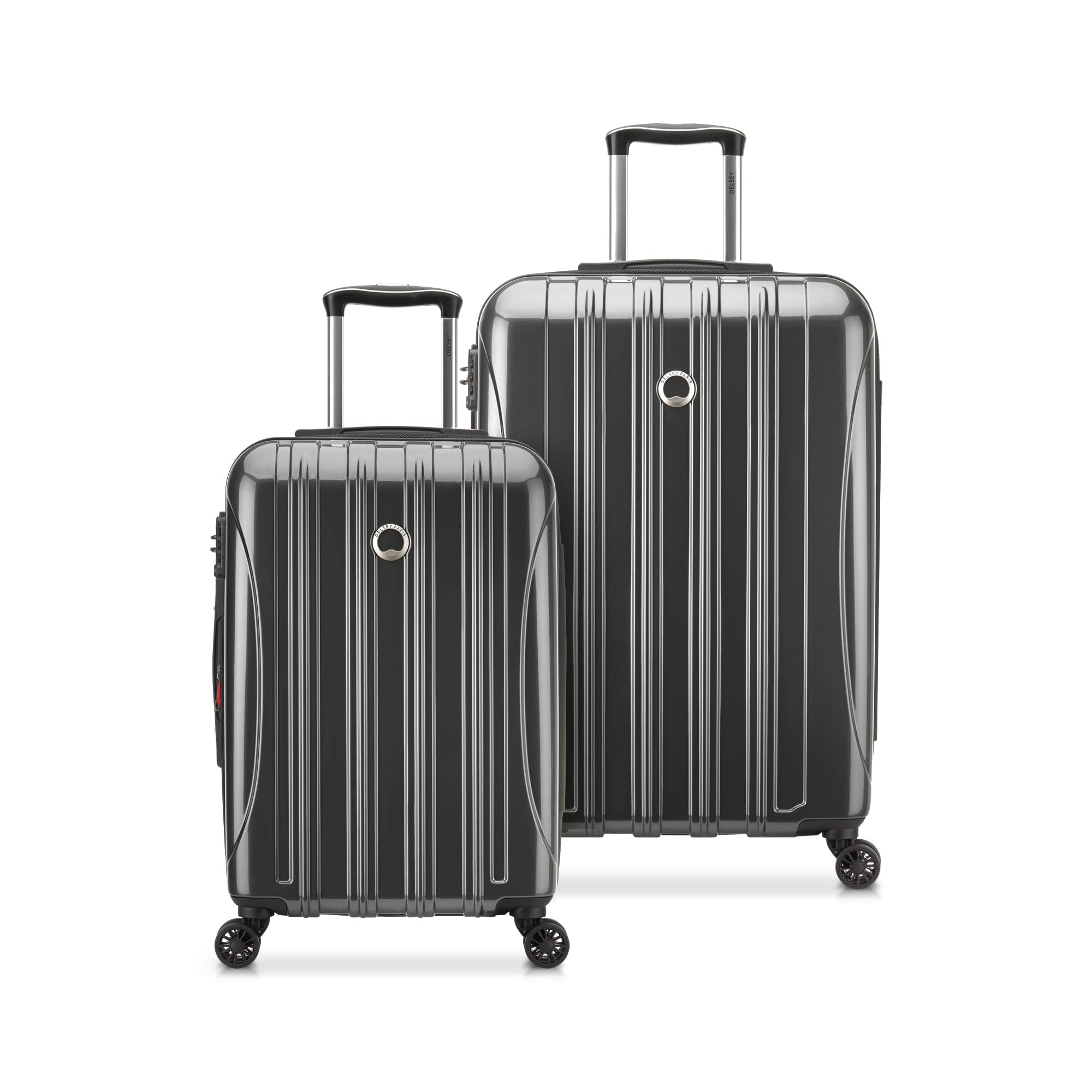 DELSEY PARISHelium Aero Hardside Expandable Luggage with Spinner Wheels, Brushed Charcoal, 2-Piece Set (21/24)