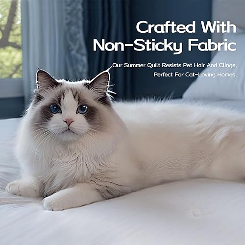 Vista 14 de Edredón refrescante Queen con relleno Tencel™ para personas que duermen con calor y sudores nocturnos, ligero, transpirable, manta fría de doble