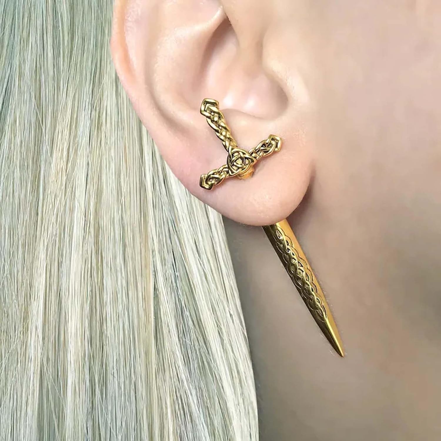 Sword Earrings for Women Gothic Punk Dagger Earrings Gold Silver Black Stud Vintage Statement Pirate Jewelry Gifts Accessories - Image 2