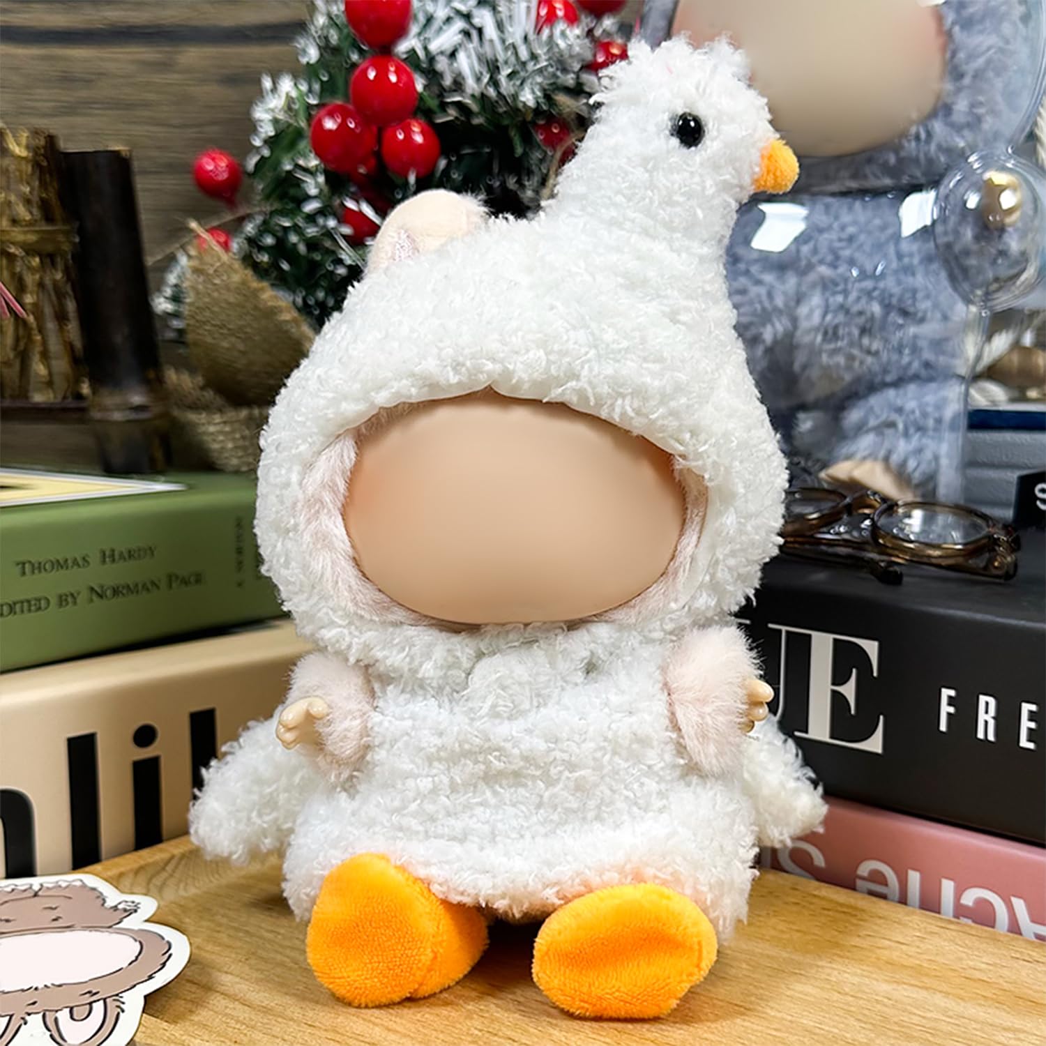 2Pcs Clothes for 17cm Doll, Pink Rabbit Cosplay Dress for Doll, Cute Doll Outfit Accessories, No Doll,Pink and White(K)