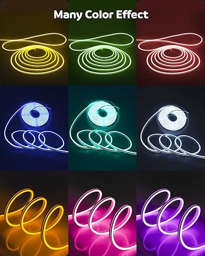 Miniatura 4 de Aclorol Tira de luces LED de neón de 12 V, luz blanca cálida, regulable, luz flexible para bricolaje, planeta, nube, dormitorio, pared, interior,