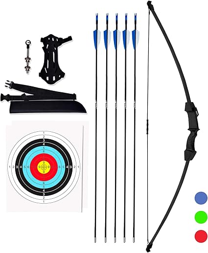 Amazon Com Archery Recurve Bow And Arrow Youthbow Set Beginner Bows For Outdoor Hunting Bow And Arrows Set With Equipment For Teens And Kids Sports Outdoors