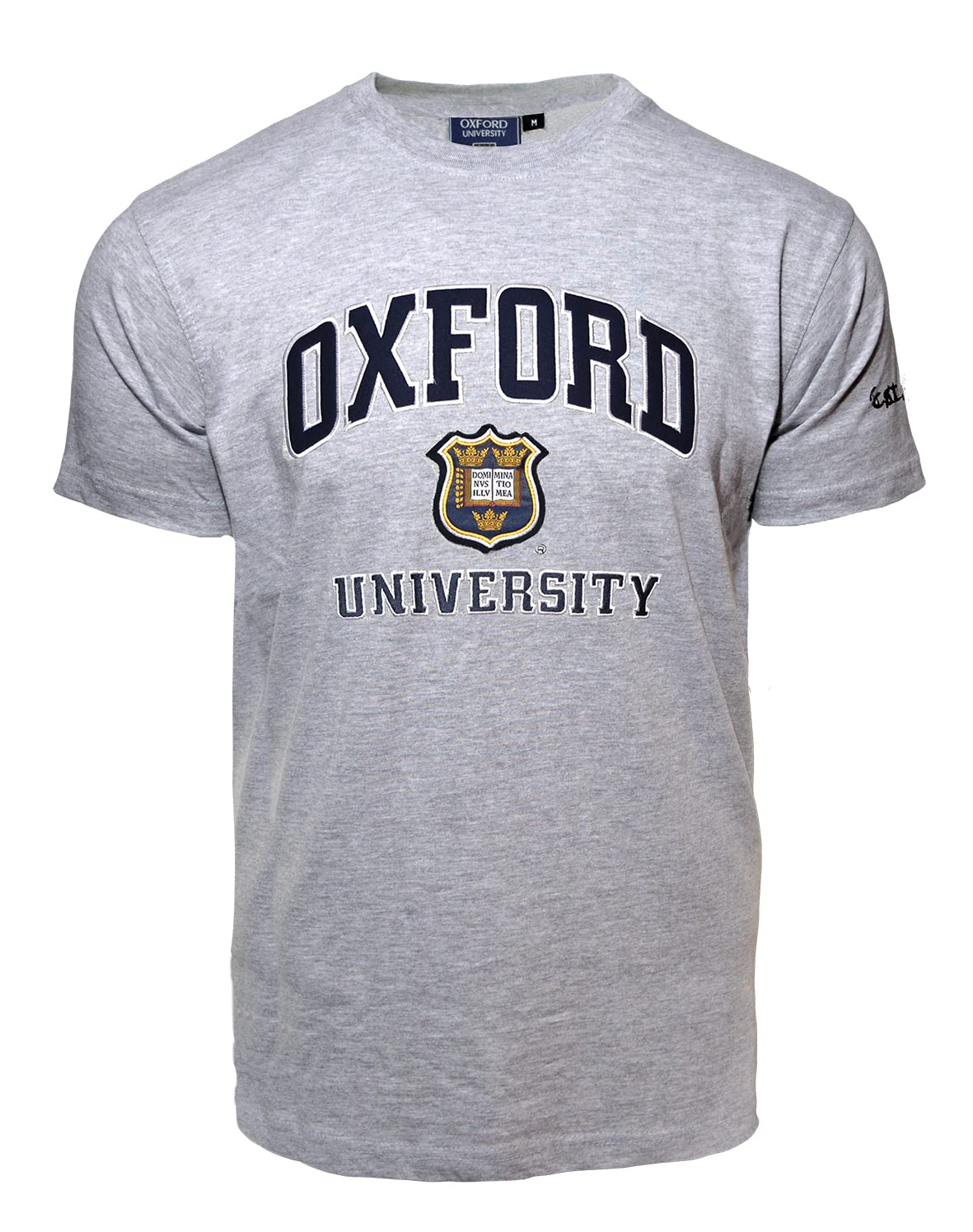 British Heritage Brands Unisex Grey Official Oxford University Applique Embroidery T-Shirt | Classic Heritage Cotton Tee | Licensed Collegiate Apparel (Xs-2Xl) (Uk, Alpha, L, Regular, Regular)