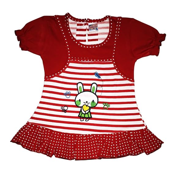 Buy LITTLE LIFE Baby Frock 100 Cotton(LL203_RED_S) at Amazon.in