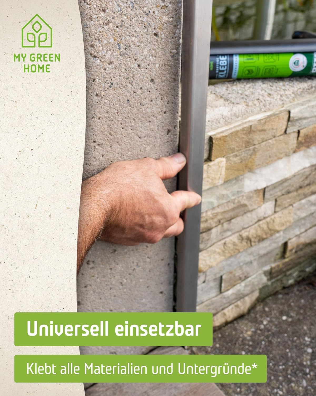 12 x MY GREEN HOME klej montażowy 300 ml w kolorze białym Kleje wszystkie materiały i podłoża – uniwersalne zastosowanie do kuchni, łazienki, ogrodu, kamienia naturalnego, płytek Ottocoll