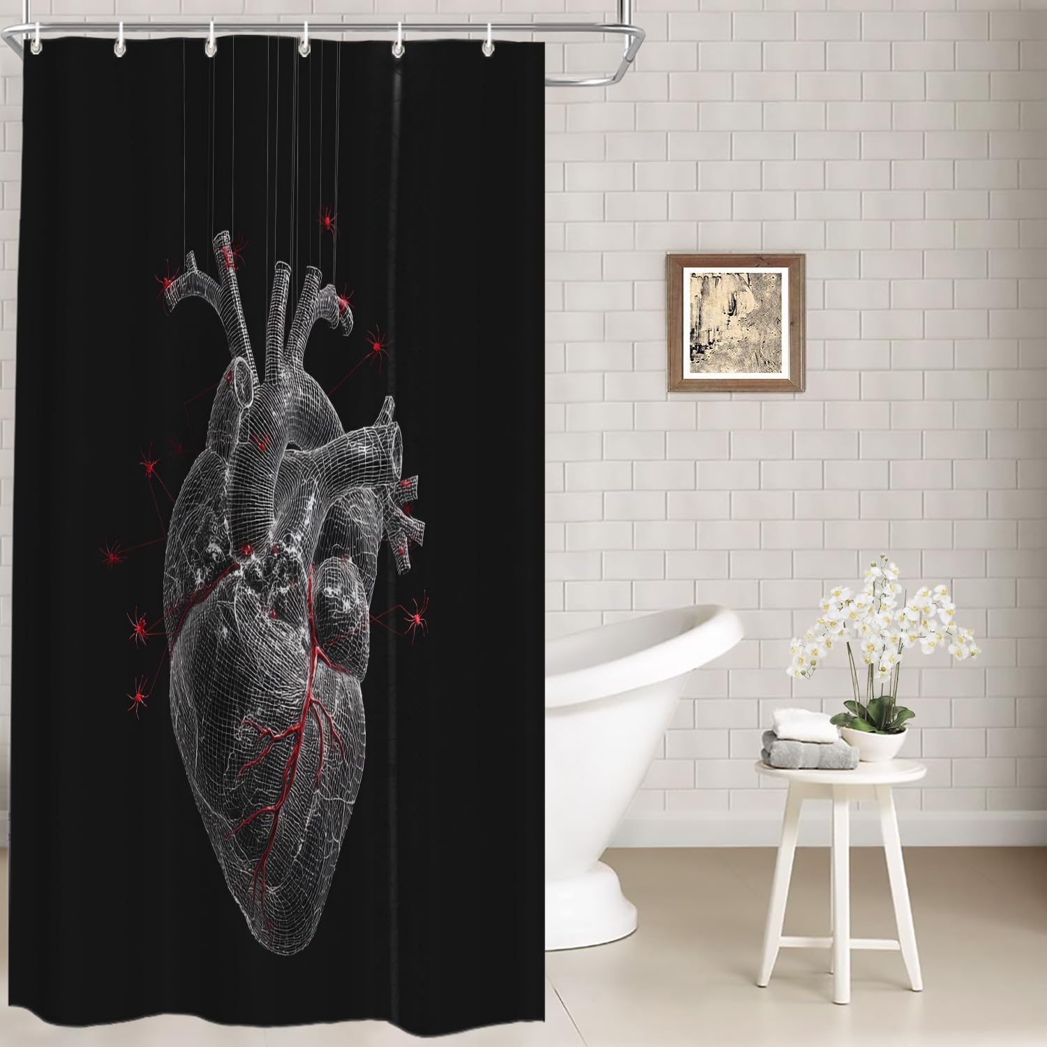 Rideau de douche araignée Batmerry polyester 182x91 cm imperméable