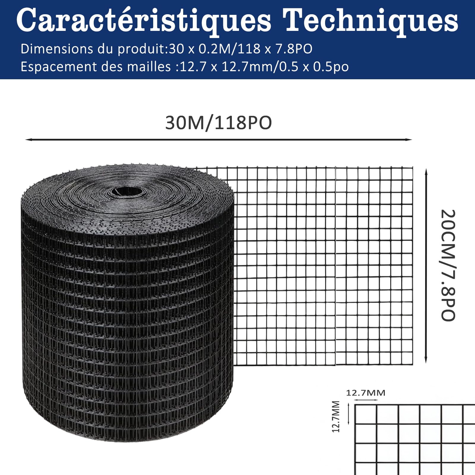Protección contra pájaros para paneles solares, red de PVC de 20 cm × 30 m, alambre de 1 mm de diámetro, con kit de fijación y herramientas