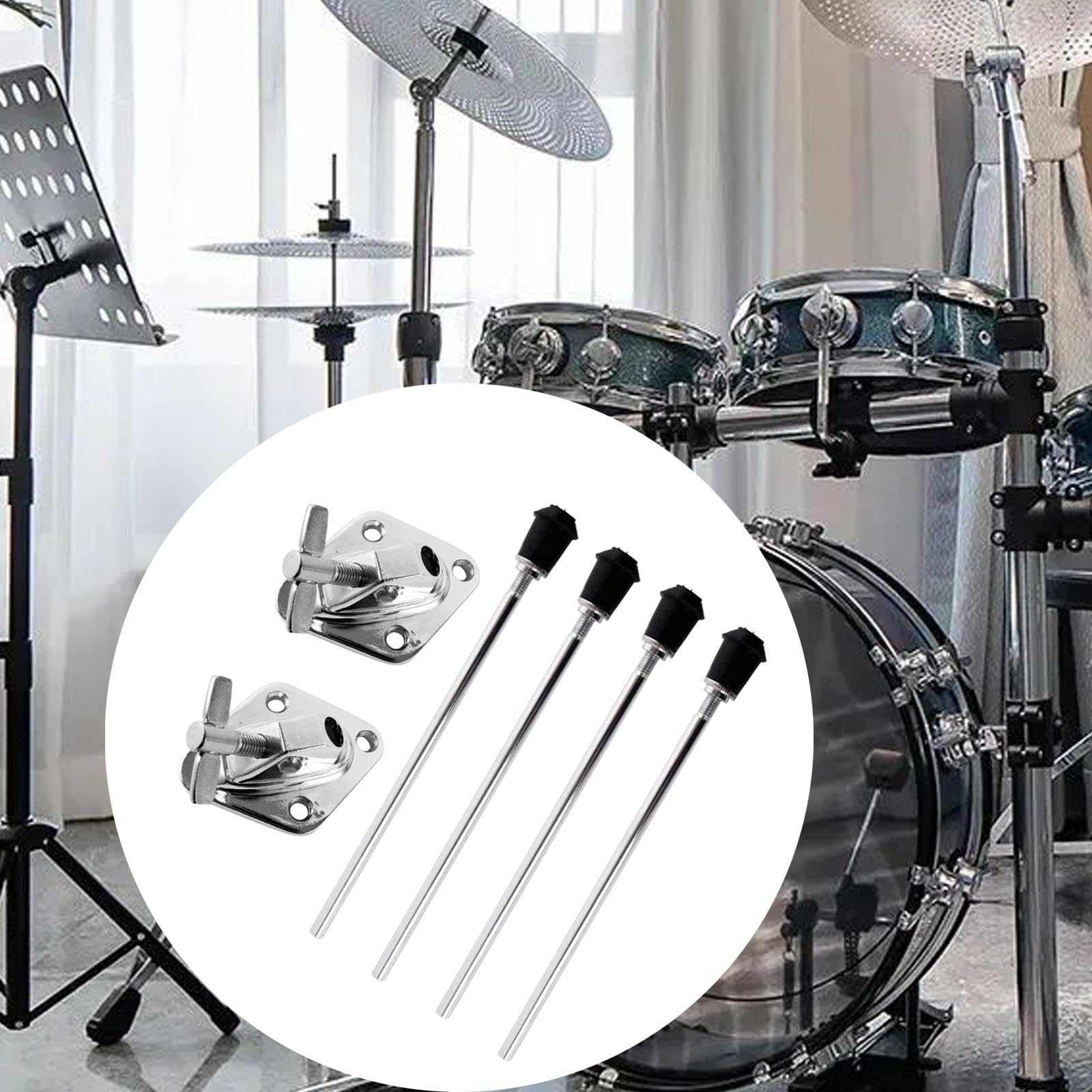 harayaa Patas de Bombo, Accesorio de percusión, Profesional, Antideslizante, Patas de Bombo para Piezas de Instrumentos de precusión, 2 Juegos