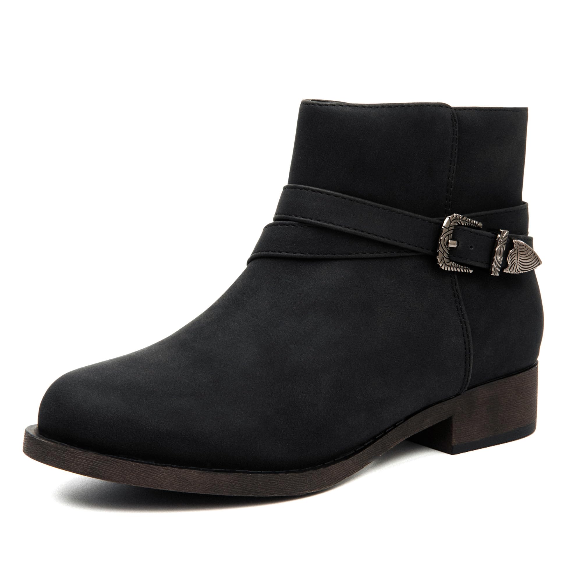 Veittes Damen Stiefeletten Flache,Frauen Ankle Boots