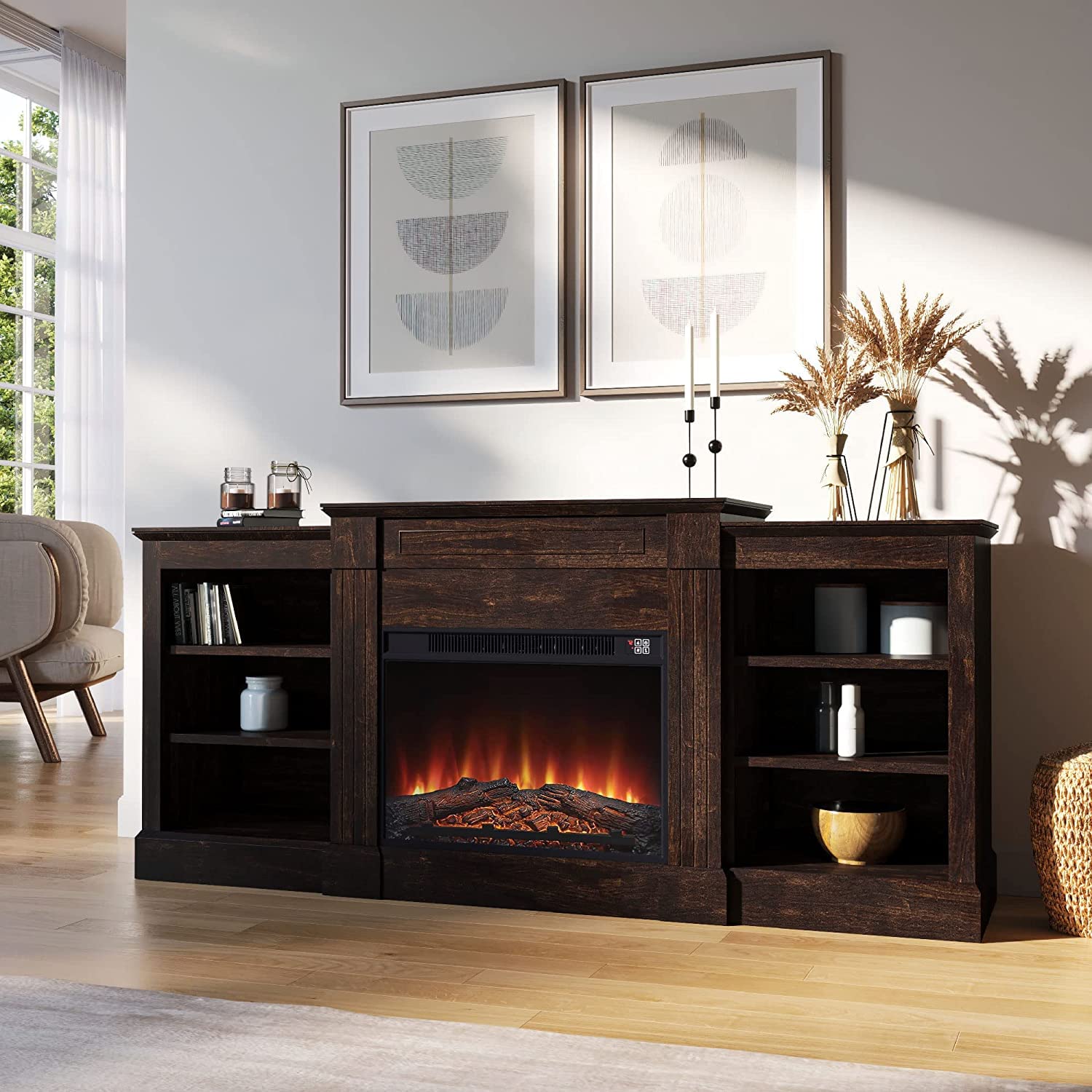 Buy Electric Faux Fireplace TV Stand Heater, Entertainment Center with