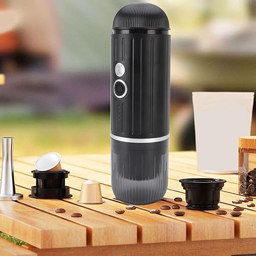 Miniatura 3 de Cafetera eléctrica portátil Cafetera de viaje automática para camping, coche, cafetera, calefacción inalámbrica, compatible con cápsulas de café