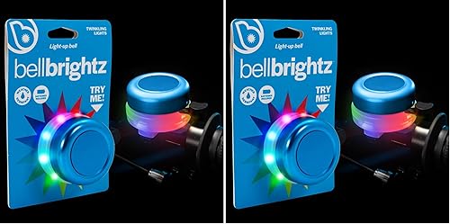 Miniatura 7 de Brightz BellBrightz - Campana de bicicleta con luz LED para niños y adultos – Luz de halo LED arcoíris parpadeante – Interruptor de pulgar fácil