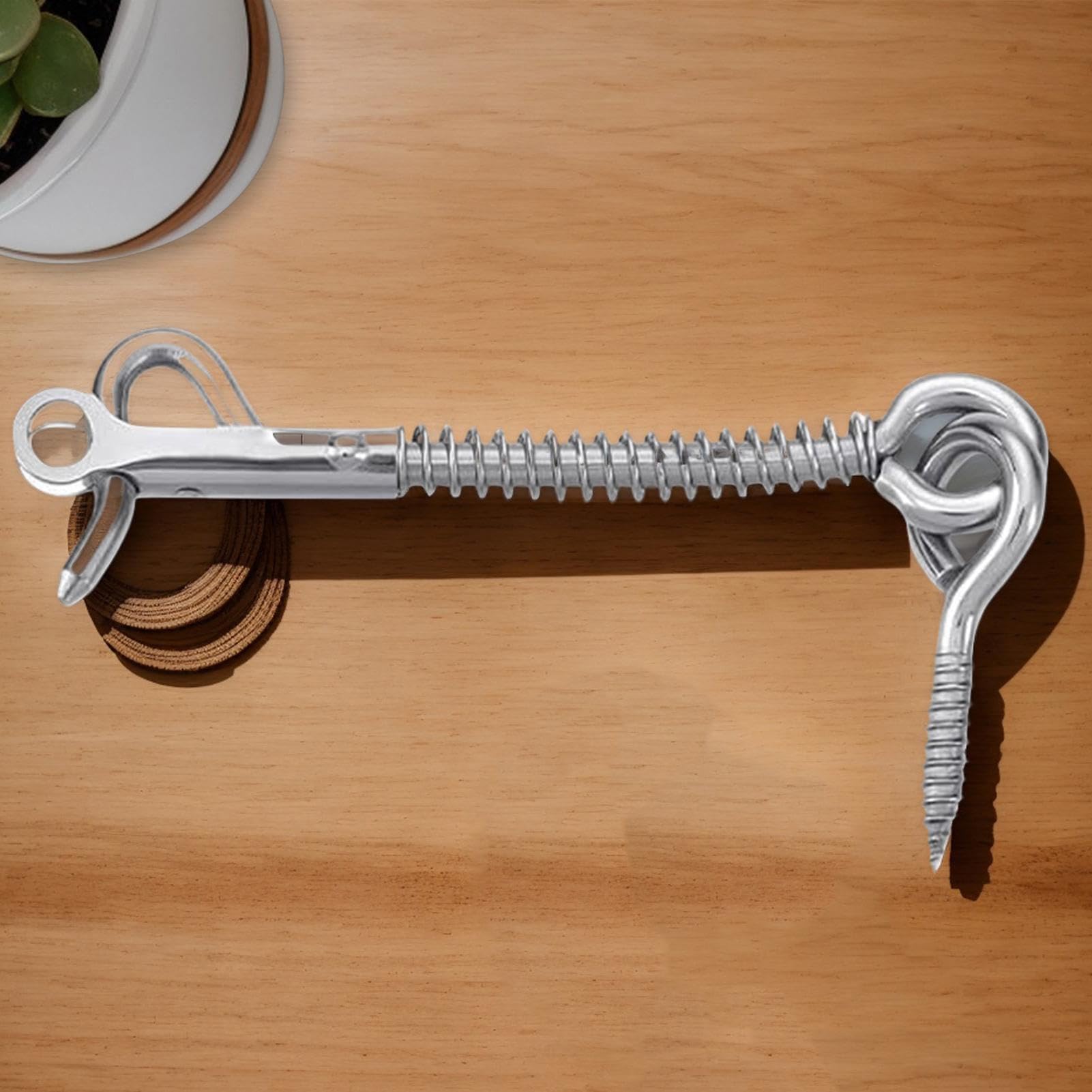Paquete de 12 ganchos de puerta de acero inoxidable con ojal, pestillo con resorte para baño, cobertizo, puerta de piscina, spa, armario y puertas de granero, accesorios de seguridad duraderos