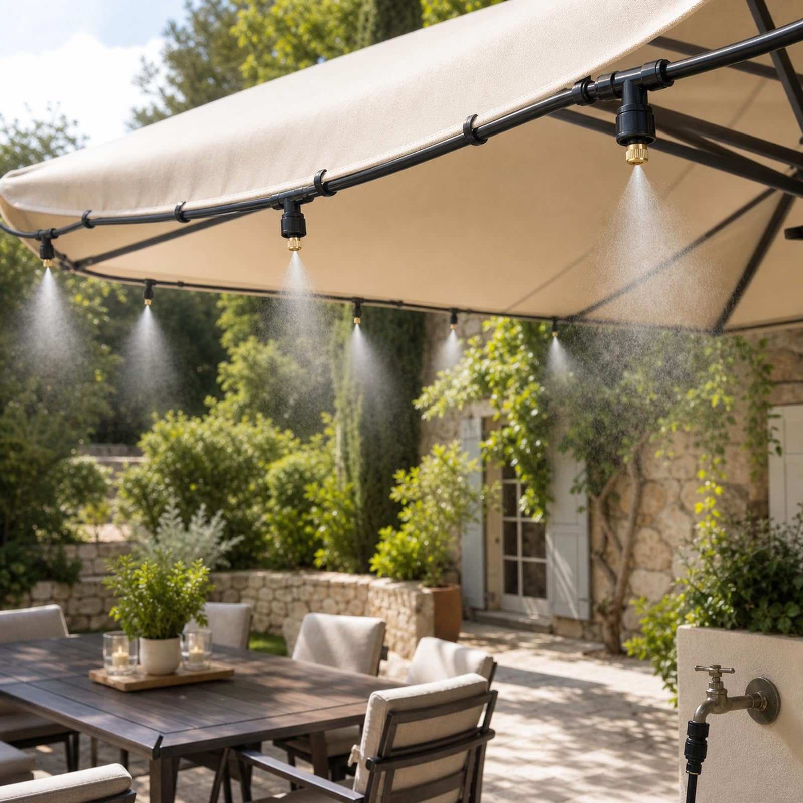 Kit Irrigazione A Goccia,Giardino Irrigazione Serras System,Kit Irrigazione Goccia Giardino,Prevent Leakage,Wear-Resistant,Suitable for Patios And Potted Plants