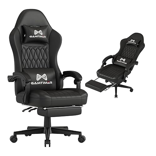 Gamtimer Gaming Chair with Footrest, Ergonomic Computer Chair, PU Breathable