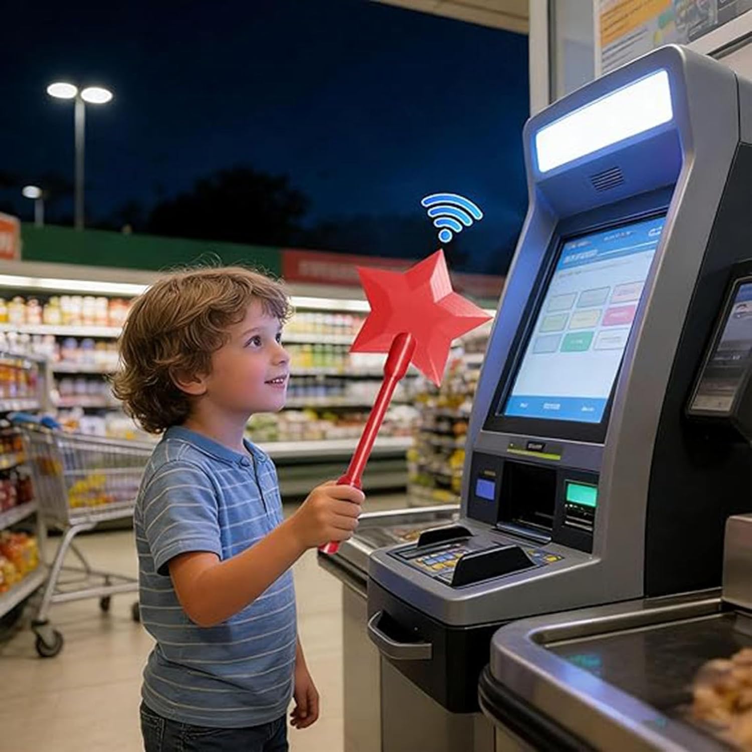 Magic Wand Tap-to-Pay Card Holder Fairy Pay Star Magic Wand Contactless Debit Card Wands 3D Printed Star Magic Contactless Payment Cards Suitable for Pranks and Contactless Payments (Star # Purple)