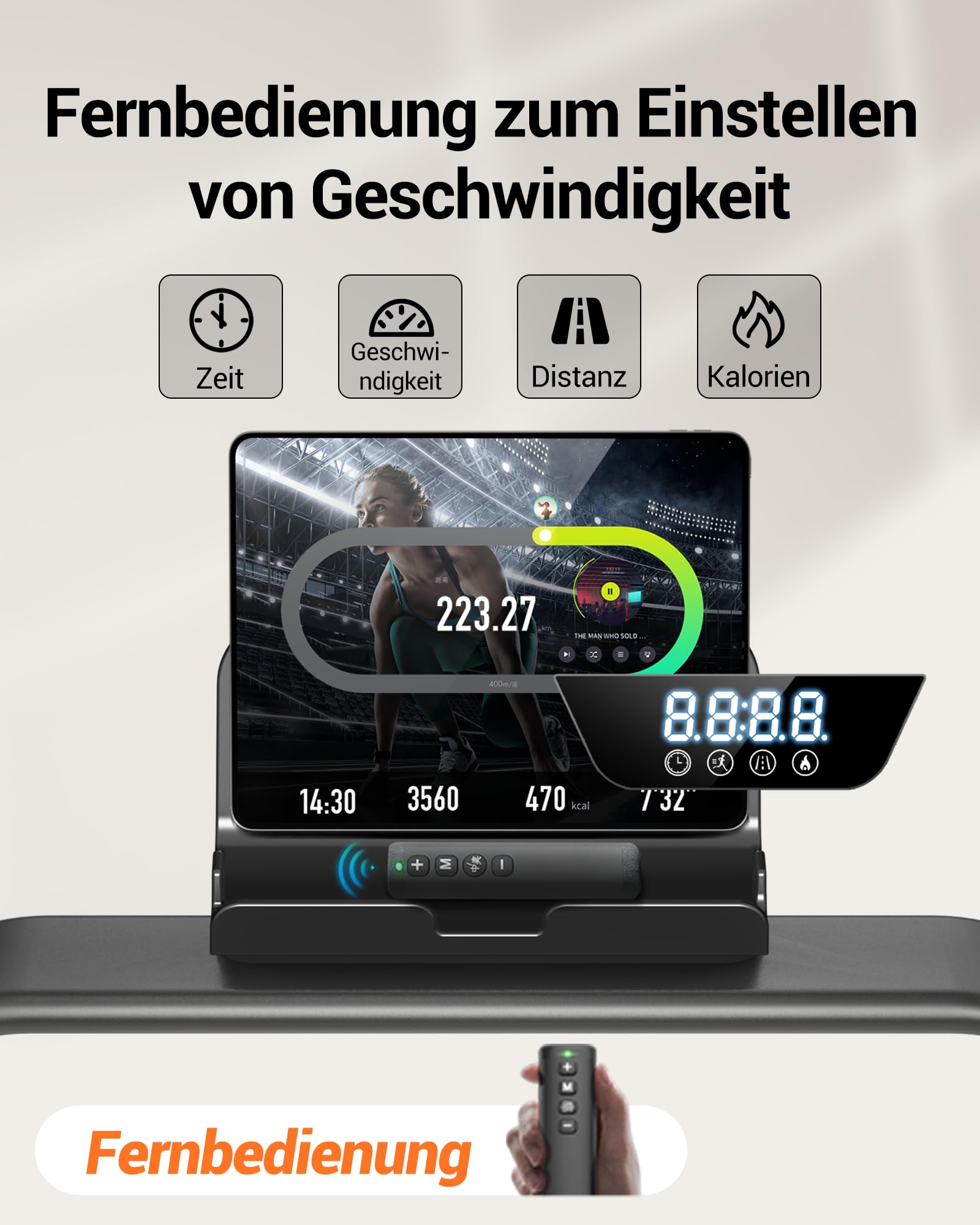 LONTEK Laufband für Zuhause klappbar, 3.0HP Laufband mit Steigung für Zuhause 15%, kompaktes Walking Pad mit Steigung max. Belastung 159 kg, Fernbedienung und LED-Anzeige