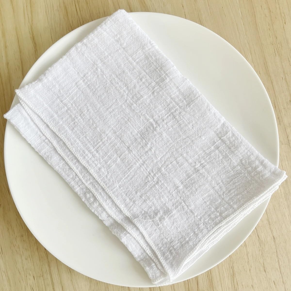 cloth napkins, 24PCS Cotton Gauze,Napkin Muslin Tea,Cheesecloth For Wedding Party Rustic Table Decoration(White)