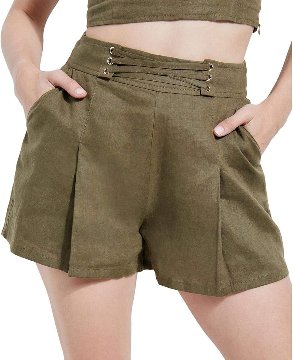 GUESS Womens Green Solid Shorts UK Size10 GUESS Amazon.co.uk Clothing