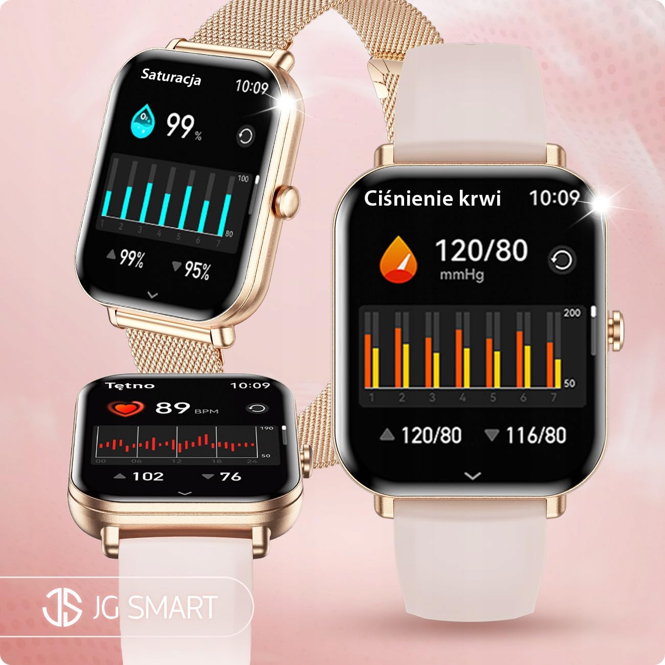SMARTWATCH ZEGAREK DAMSKI PL MENU ROZMOWY WODOODPORNY POWIADOMIENIA PREMIUM