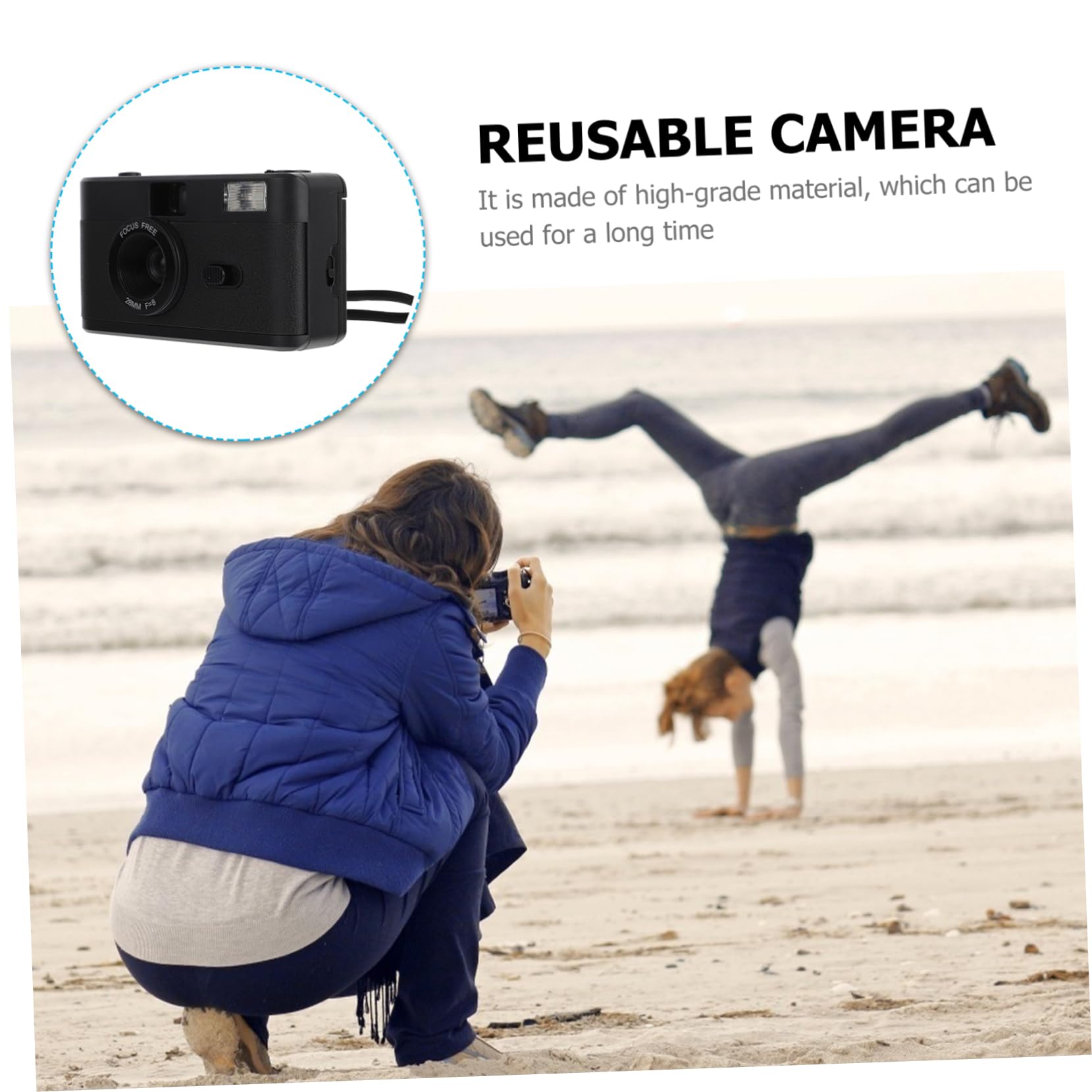 jojofuny Classic Retro Camera 1 Pc Reusable Film Camera Built-in Flash Easy to Use Film Enthusiasts